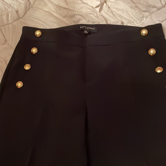 Banana republic black pants gold buttons - Picture 2 of 4